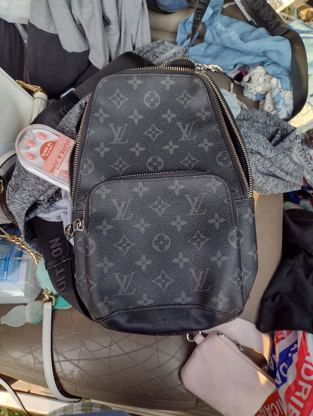 Louis Vuitton Black Monogram Eclipse Crossbody Sling Bag